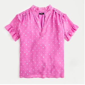 J. Crew Pink & White Dotted Blouse- 3x